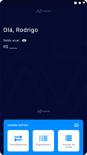 Tela de aplicativo de banco digital